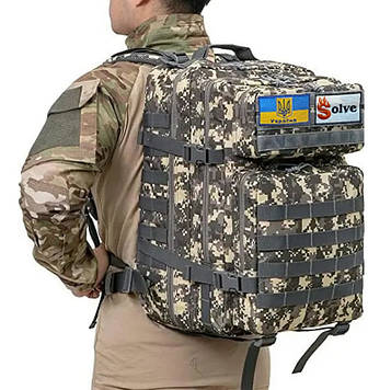 Тактичний похідний рюкзак Solve на 45 л KT6003007 Сірий піксель peremogaua