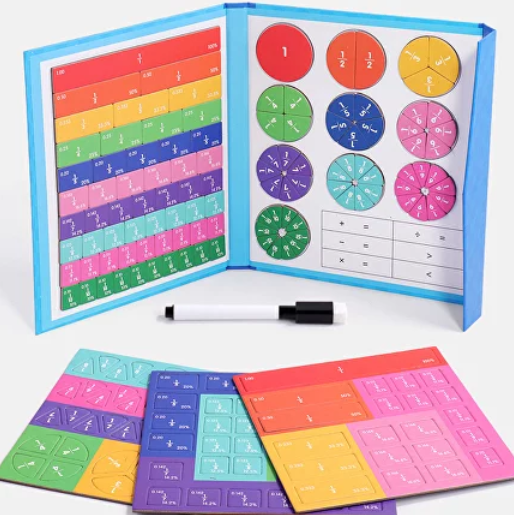 Fraction Game магнітна книга для дітей тренажер з математики в комплекті йде маркер