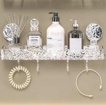 Полиця у ванну на присосках із високоякісного прозорого пластику прямокутна