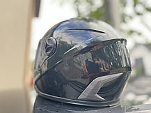 Мотошолом Fxw Hf 122 чорний глянець з тонованим склом, фото 4