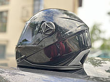 Мотошолом Fxw Hf 122 чорний глянець з тонованим склом, фото 3