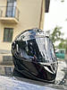 Мотошолом Fxw Hf 122 чорний глянець з тонованим склом, фото 7