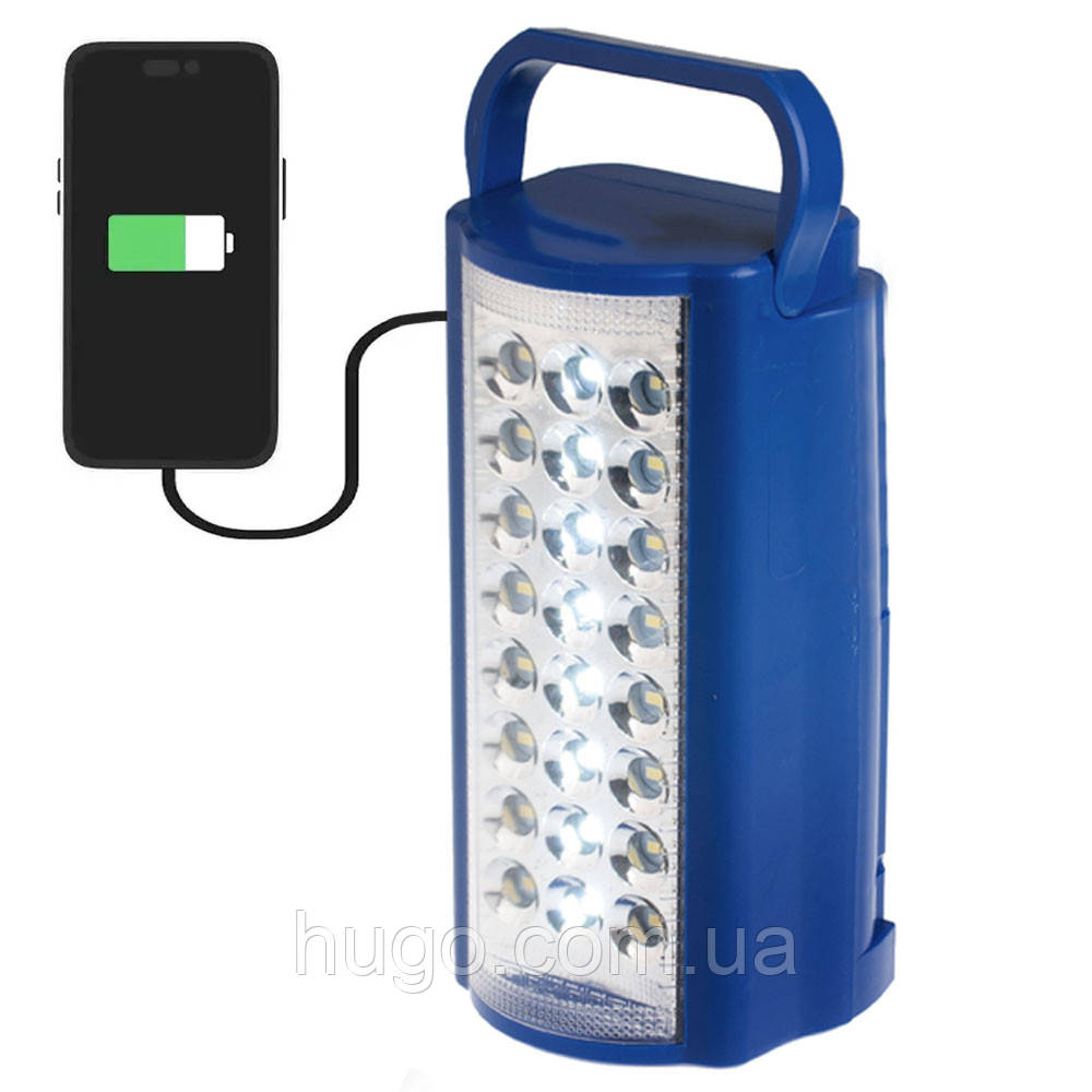 Переносний ліхтар з повербанком, 24 Led, Almina, Синій / Акумуляторний ліхтар лампа / Світлодіодний ліхтар