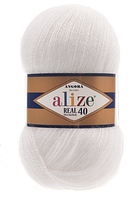 Angora Real 40 Alize-55 білий