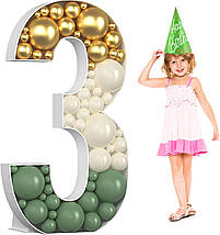 Каркасна цифра 3 з пінопласту для кульок 100см, фото 2