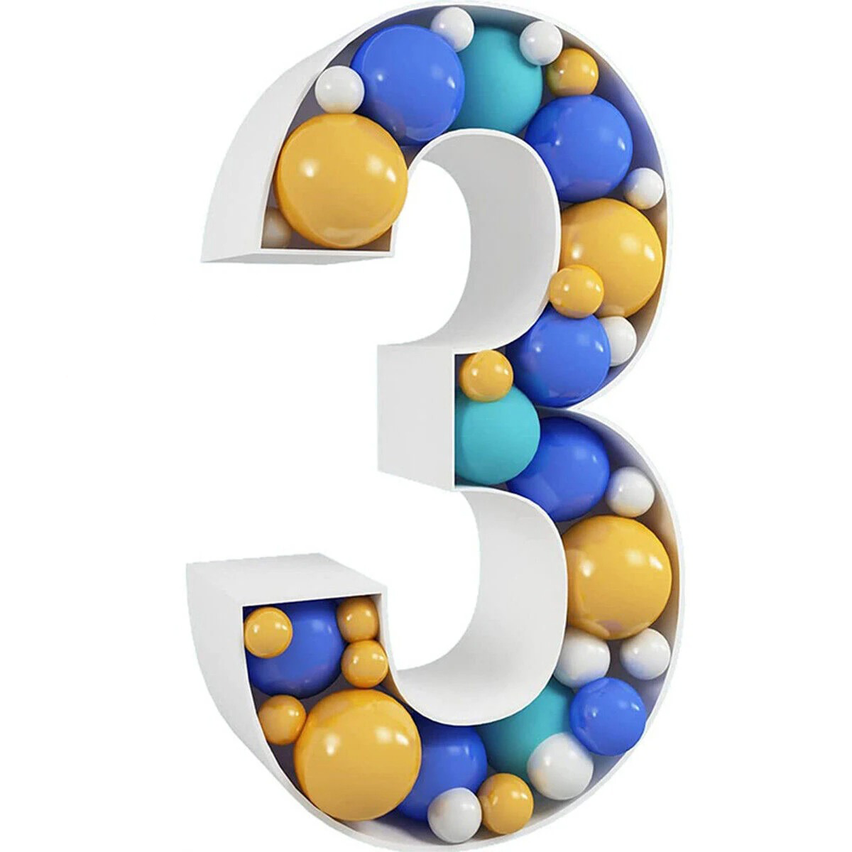 Каркасна цифра 3 з пінопласту для кульок 100см