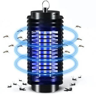Лампа-пастка портативна для комах електрична 220В Mosquito killer Чорна