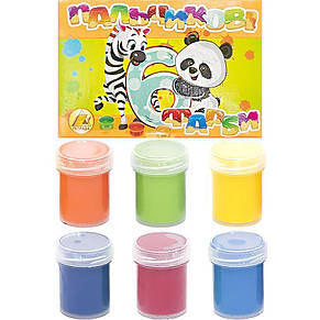 Фарби ПАЛЬЧИКОВІ 6кол. 20мл. Тетрада ТЕ51314а, фото 2