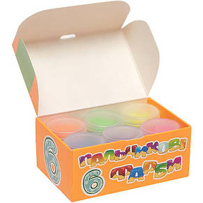 Фарби ПАЛЬЧИКОВІ 6кол. 20мл. Тетрада ТЕ51314а, фото 3