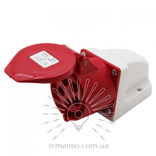Гніздо стаціонарне LM2038 (ГС) Lemanso 32А/5п (3п+е+н) 380-415V IP44 червона LEE-125L