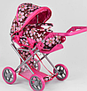 Чарівна коляска-трансформер для дівчинки 3 види Рожева зі знімною люлькою матрацом і складним механізм, фото 7