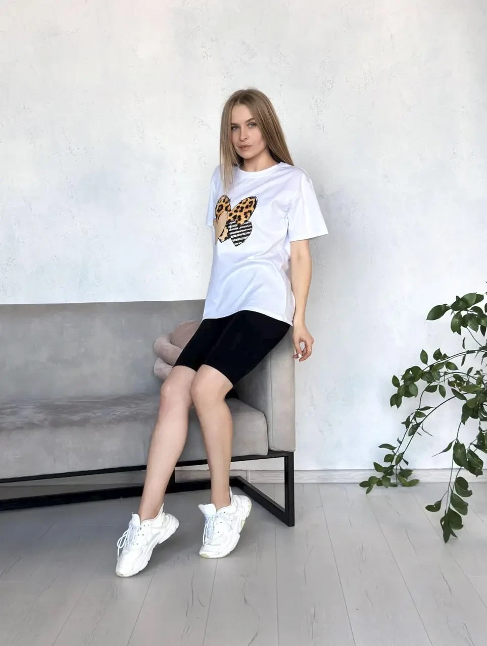 Літній жіночий костюм велосипедка рубчик і футболка з коротким рукавом