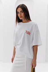 Жіноча футболка оверсайз із написом YOME