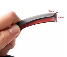 Ущільнювач T-type 10*8мм EPDM 5м (щільовий,фари,бампера)