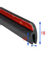 Ущільнювач скла лобового,жабо U-type 18*10мм EPDM 5м
