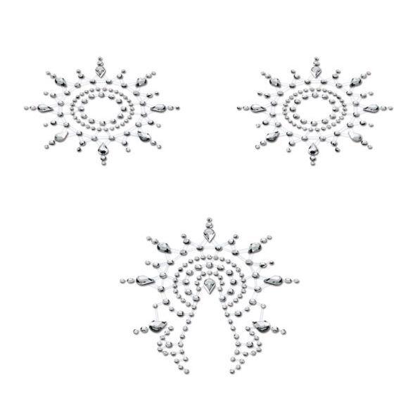 Пестіс прикраса на груди та вульву з кристалів Petits Joujoux Gloria set of 3 - Silver