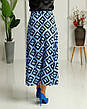 Спідниця жіноча "Ліна" із тканини штапель-креп з принтом блакитно-чорна. Розміри від 44 до 54, фото 8