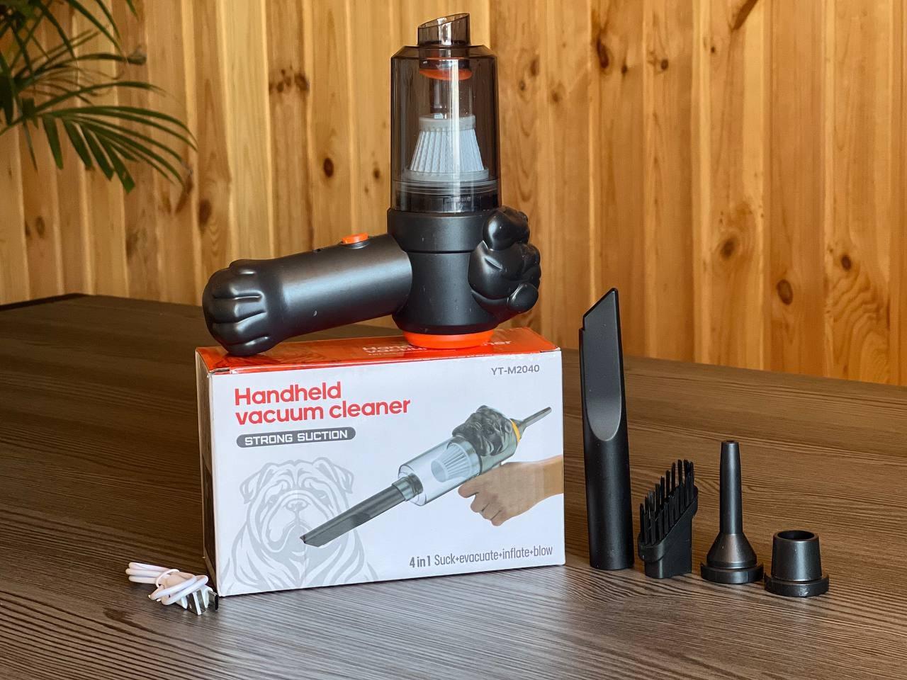 Автомобільний пилосос портативний акумуляторний 2 in1 Vacuum cleaner Чорний, фото 1