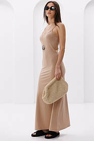 Жіноча довга літня сукня сарафан на тонких бретельках