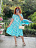 Літня красива сукня вільного крою з короткими рукавами із софту розміри батал, фото 6