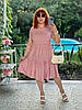 Літня красива сукня вільного крою з короткими рукавами із софту розміри батал, фото 6