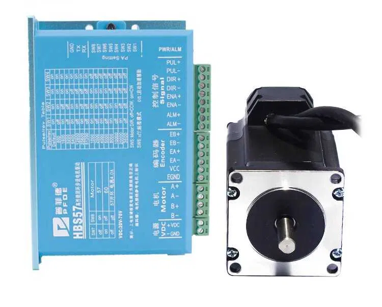 Гібридний кроковий двигун NEMA23 57HSE2N-D25 +драйвер HBS57 CNC, фото 1