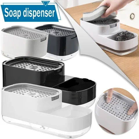 Кухонний мильний диспенсер для посуду з тримачем губки Soap Dispenser Q-4
