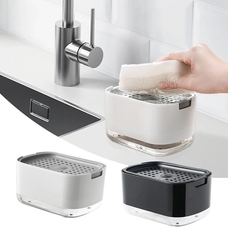 Кухонний мильний диспенсер для посуду з тримачем губки Soap Dispenser Q-4