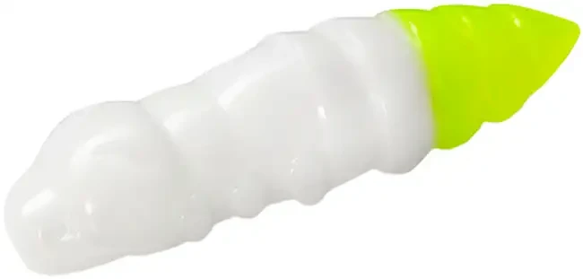 Силікон FishUP Pupa 1.5 " cheese taste # 131-White / Hot Chartreuse (8шт / уп)