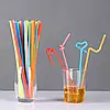 Трубочки для коктейлю з вигином 100 шт трубочки для напоїв, соломка для коктейлю, різнокольорові трубочки, фото 4