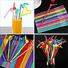 Трубочки для коктейлю з вигином 100 шт трубочки для напоїв, соломка для коктейлю, різнокольорові трубочки, фото 2