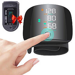 Тонометр на зап'ястя + Подарунок Пульсоксиметр на палець SP2 / Смарт тонометр з голосом і сенсорним дисплеєм