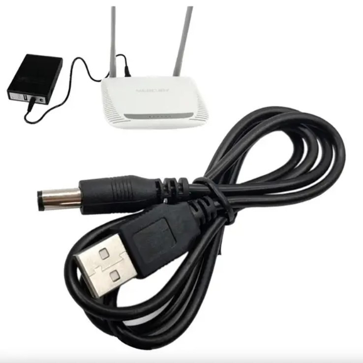 Кабель для роутера USB від павербанка DC 9V | 5,5х2,5мм
