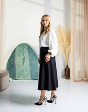 Спідниця жіноча "Валя" чорного кольору трапеція з трикотажної тканини розміри від 46 до 56, фото 4