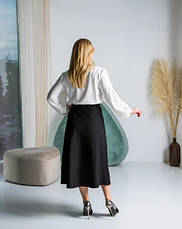 Спідниця жіноча "Валя" чорного кольору трапеція з трикотажної тканини розміри від 46 до 56, фото 2