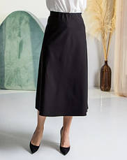 Спідниця жіноча "Валя" чорного кольору трапеція з трикотажної тканини розміри від 46 до 56, фото 5