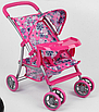 Яскравий візок для ляльок для дівчаток від 2 років Літній З металевим каркасом і козирком 3 види Рожевий, фото 6