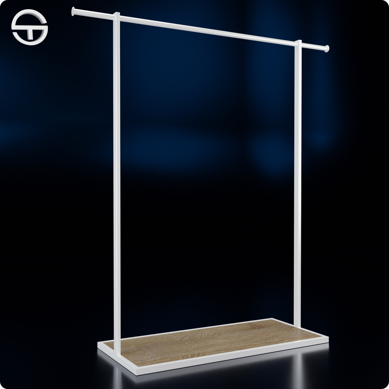 Стійка рейл ROGUE PLAIN 1600х1495х495мм. Вішало для тремпелів для одягу для торгівлі та будинку, фото 1