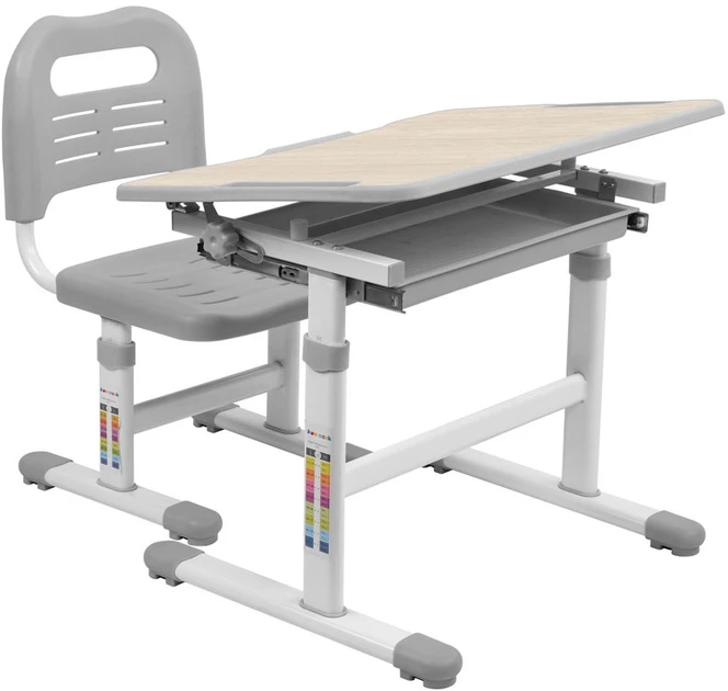 Комплект FunDesk Парта та стілець-трансформери Piccolino Grey, фото 1