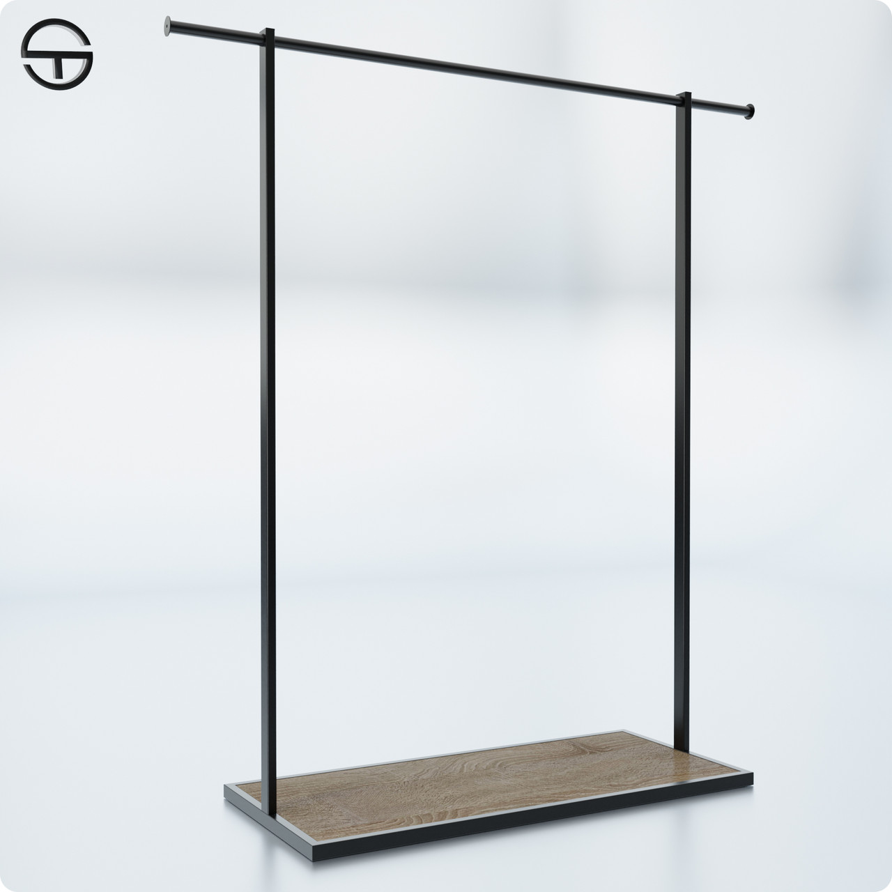 Стійка рейл ROGUE PLAIN 1600х1495х495мм. Вішало для тремпелів для одягу для торгівлі та будинку, фото 1