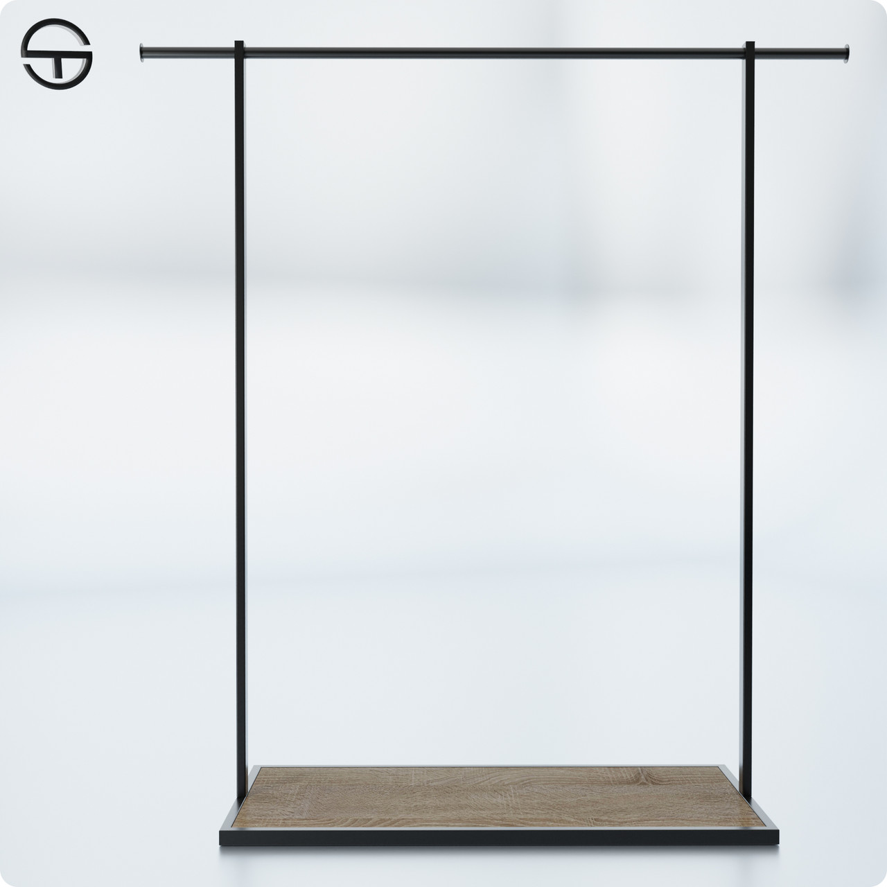 Стійка рейл ROGUE PLAIN 1600х1495х495мм. Вішало для тремпелів для одягу для торгівлі та будинку, фото 1