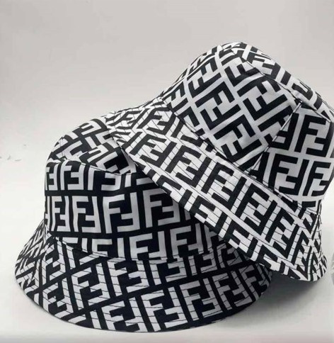 Літня двостороння панама унісекс ФЕНДІ (Розмір 56-57), Чорна/Біла