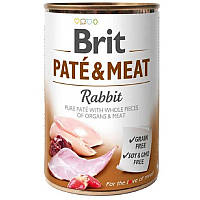 Корм для собак Pate and Meat Dog паштет із цільними шматочками м'яса кролика 400 г Brit