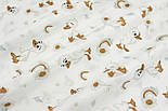 Муслін у квадратик "Качечки з ромашками та веселками" на білому № 3-3299-1, фото 2
