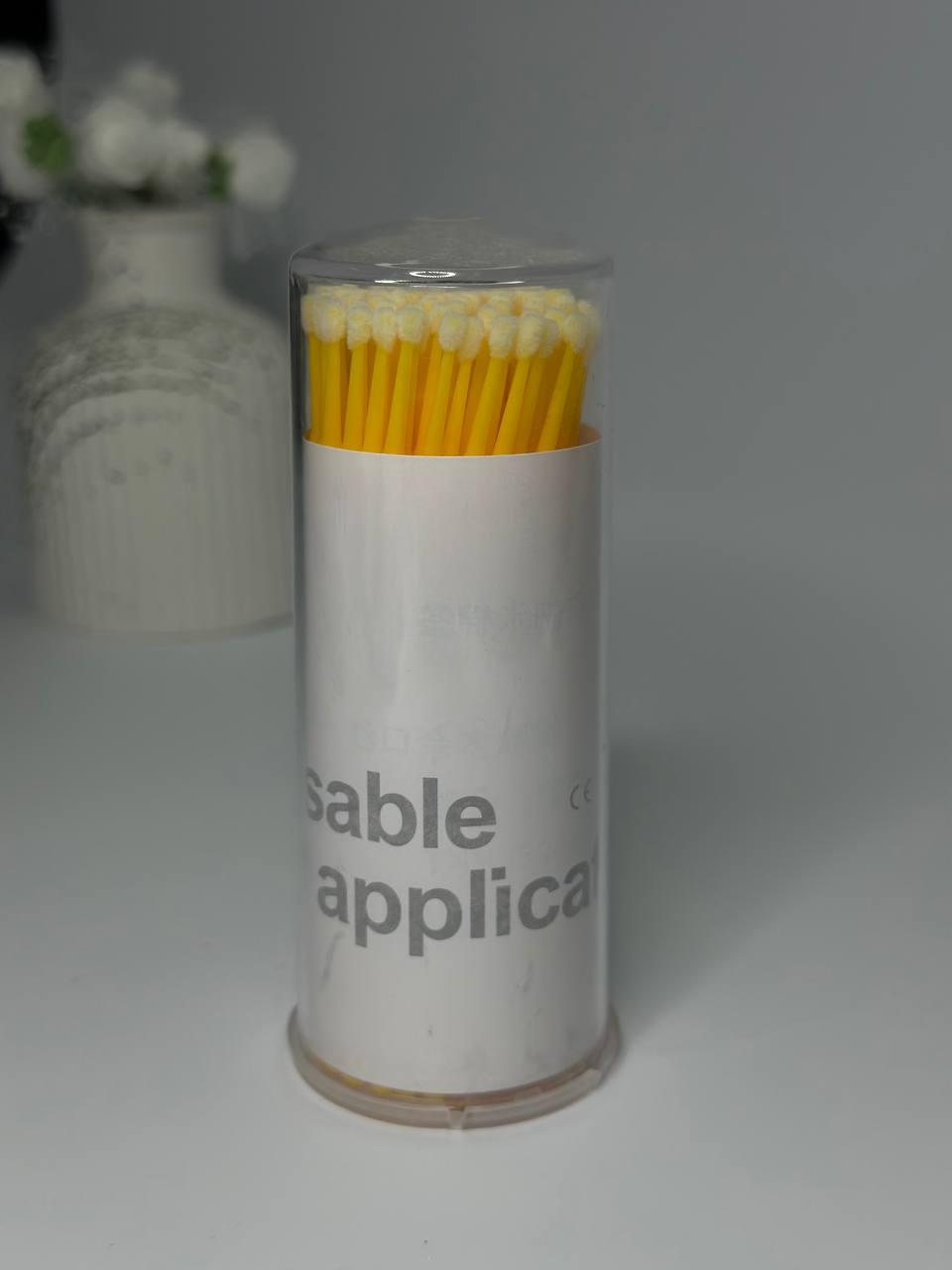 Мікроаплікатори для вій 100 шт жовті