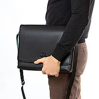 Сумка Чоловіча Портфель-шкіра BRETTON  8976-6 black.Чоловічі сумки-планшети гуртом і в роздріб в Україні., фото 7