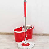 Універсальна швабра з віджимом-центрифугою та відром Easy Mop Кругла Швабра. WV-345 Колір: червоний, фото 4