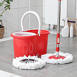Універсальна швабра з віджимом-центрифугою та відром Easy Mop Кругла Швабра. WV-345 Колір: червоний, фото 5