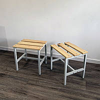 Табурет дерев'яний з металевими ніжками для укриттів від Mix-Line