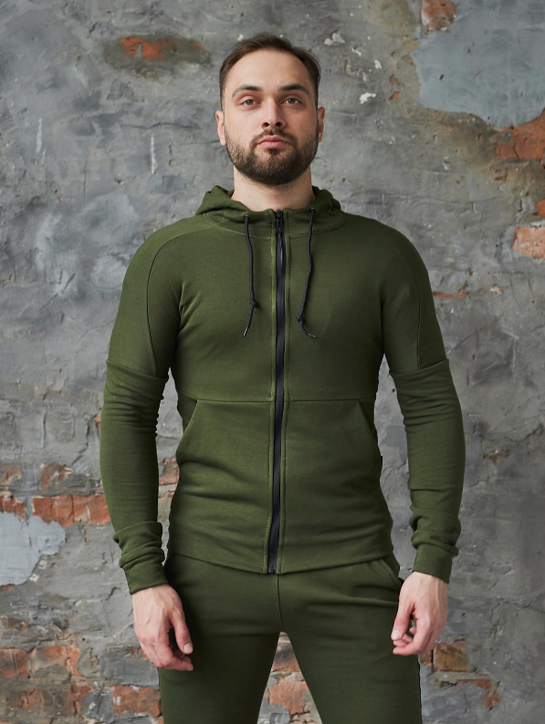 Мужская кофта Хаки S, Кофта мужская стильная, Спортивная кофта MALY (ID ...